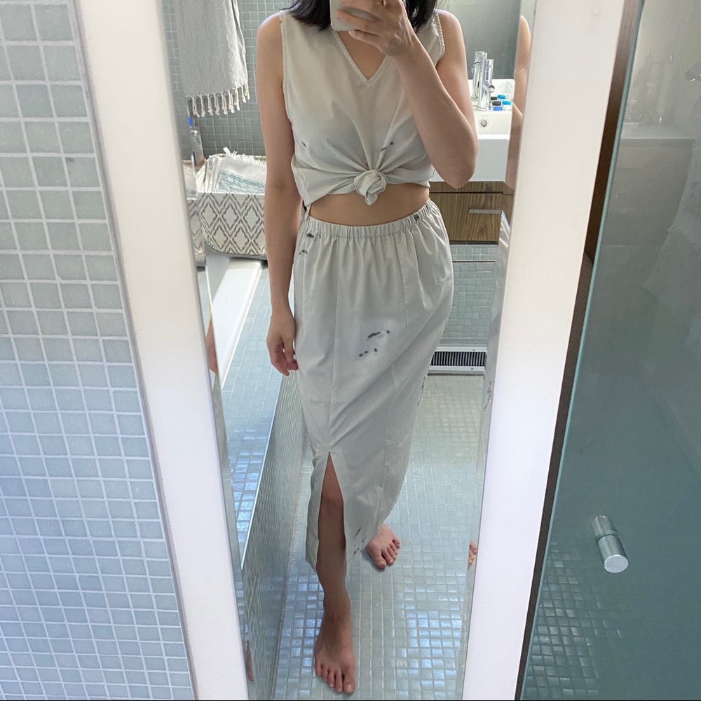 Oak + Fort Two Piece Abstract Top and Skirt Set